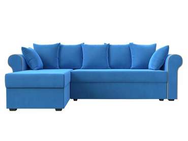 Угловой диван-кровать Рейн голубого цвета левый угол