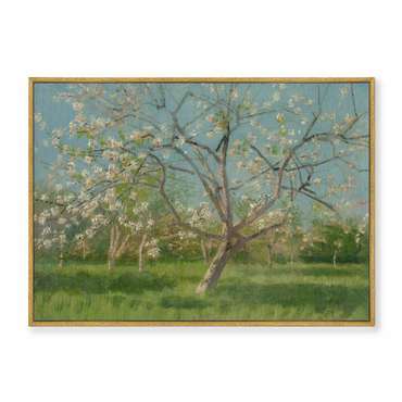 Репродукция картины на холсте Study of Blooming Trees in an Orchard, 1900г.