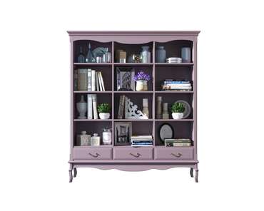 Книжный шкаф тройной Leontina Lavanda фиолетового цвета