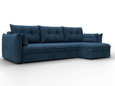 Угловой диван-кровать Лига-100 синего цвета