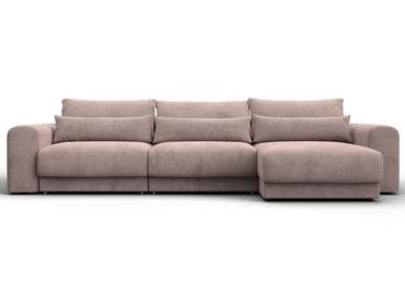 Угловой диван-кровать Лига-056 Лонг темно-бежевого цвета