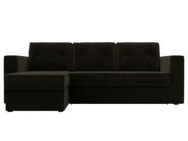 Угловой диван-кровать Принстон темно-коричневого цвета левый угол 