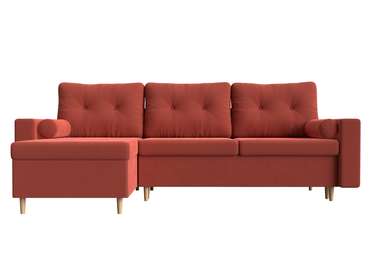 Угловой диван-кровать Белфаст кораллового цвета левый угол