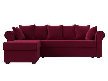 Угловой диван-кровать Рейн бордового цвета левый угол