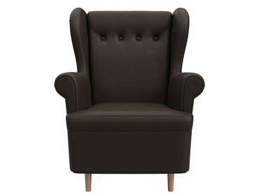 Кресло Торин темно-коричневого цвета (экокожа)