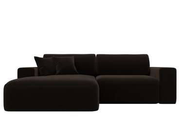 Угловой диван-кровать Лига 036 Классик темно-коричневого цвета левый угол