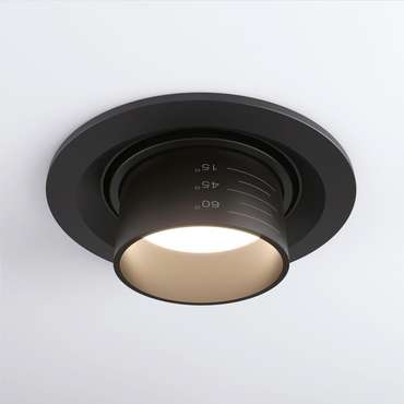 Встраиваемый светодиодный светильник с регулировкой угла освещения 9920 LED 15W 4200K черный Zoom