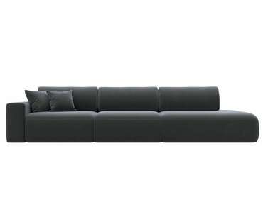 Диван-кровать Лига 036 Модерн Лонг темно-серого цвета с левым подлокотником