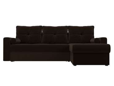 Угловой диван-кровать Верона коричневого цвета правый угол
