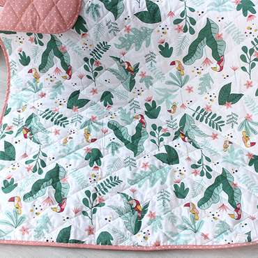 Одеяло-покрывало детское 'BabyRelax' леб. пух 100 гр.110х140, бязь, 'Тропические птички'