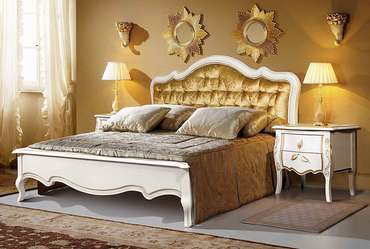 Кровать Трио 160х200 золотисто-белого цвета