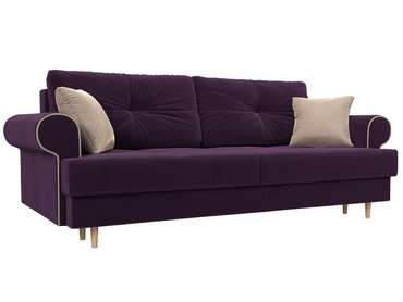 Прямой диван-кровать Сплин фиолетового цвета
