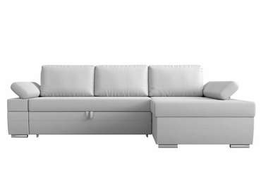 Угловой диван-кровать Канкун белого цвета правый угол (экокожа)