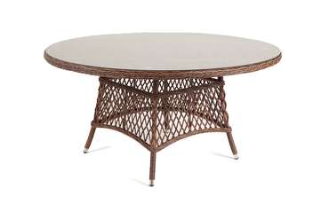 Плетенный стол Эспрессо D150 коричневого цвета
