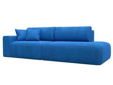 Диван-кровать Лига 036 Модерн темно-голубого цвета с левым подлокотником