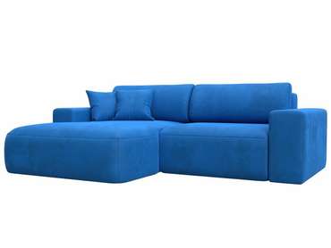 Угловой диван-кровать Лига 036 Классик темно-голубого цвета левый угол