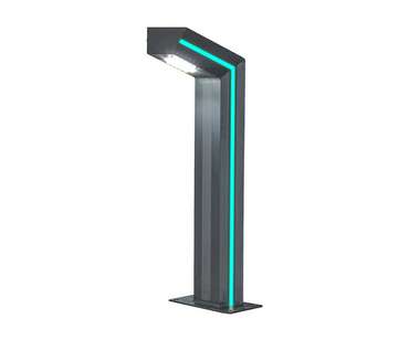 Светильник уличный серый 220V w15*7,5 h80 Led 10W (4000K) Декоративная подсветка зеленая.