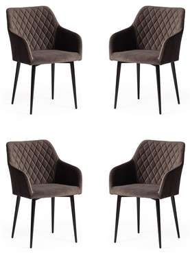 Набор из четырех стульев Bremo темно-серого цвета