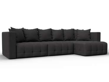 Угловой диван-кровать Лига-052 Лонг темно-коричневого цвета