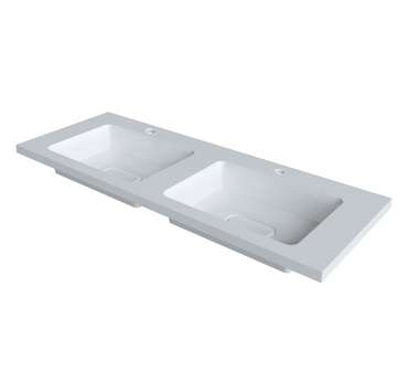 Двойная раковина Modul 120 белого цвета