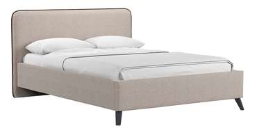 Кровать Милана 160х200 песочного цвета с подъемным механизмом и дном