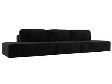 Прямой диван-кровать Прага лофт лонг черного цвета 