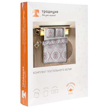 КПБ 'Традиция' евро, бязь, 100 % хлопок, пл. 125 гр./кв.м., 'Анжелика'