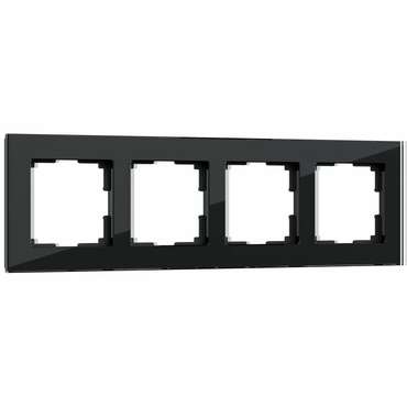 Рамка из стекла на 4 поста Favorit черный W0041108