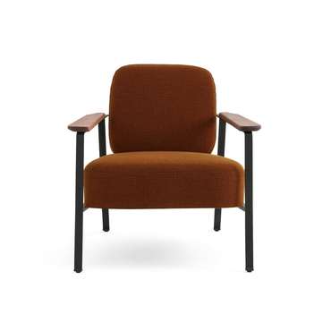 Кресло из плетеной ткани меланж Abraxas коричневого цвета