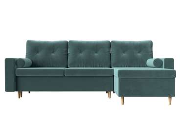 Угловой диван-кровать Белфаст бирюзового цвета  правый угол