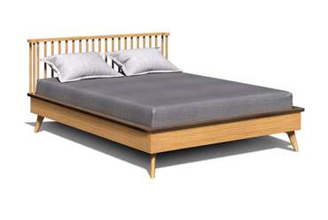 Кровать Elva 160x200 бежевого цвета с графитовой окантовкой