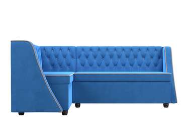 Кухонный угловой диван Лофт голубого цвета левый угол