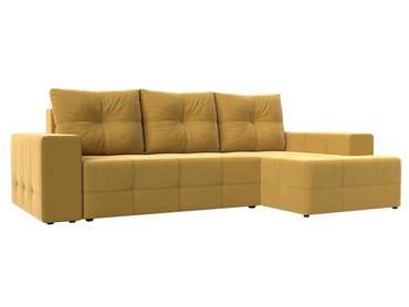 Угловой диван-кровать Перри желтого цвета правый угол