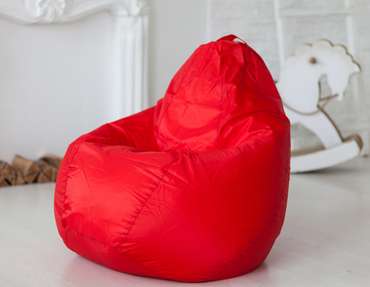 Кресло-мешок Груша L в обивке из ткани оксфорд красного цвета 