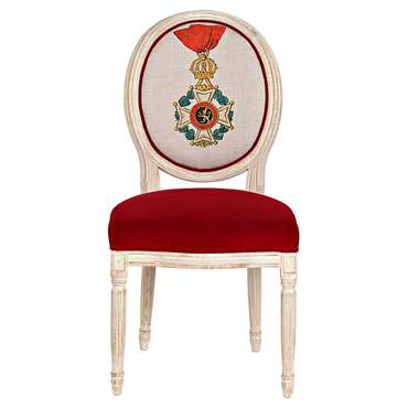 Стул Орден Леопольда I Бельгия с сиденьем и спинкой красного цвета