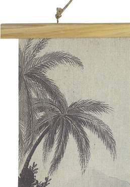 Картина подвесная Тропики серого цвета