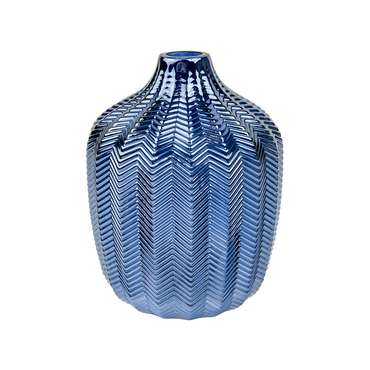 Декоративная стеклянная ваза синего цвета