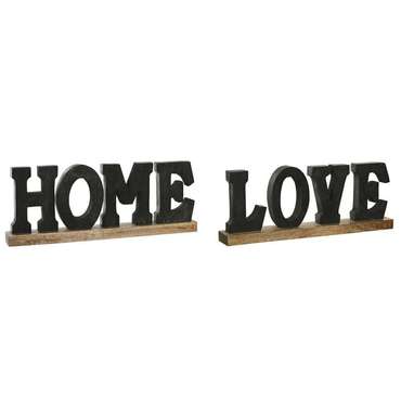 Декоративная фигура DKD Home Decor Чёрный Коричневый 40 x 5 x 15 cm (2 штук)