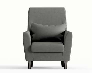 Кресло из велюра Кастилия темно-серого цвета