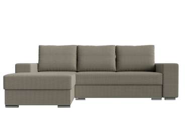 Угловой диван-кровать Дрезден серо-бежевого цвета левый угол