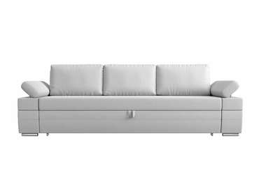 Прямой диван-кровать Канкун белого цвета (экокожа)