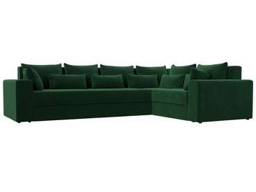 Угловой диван-кровать Майами Long темно-зеленого цвета правый угол