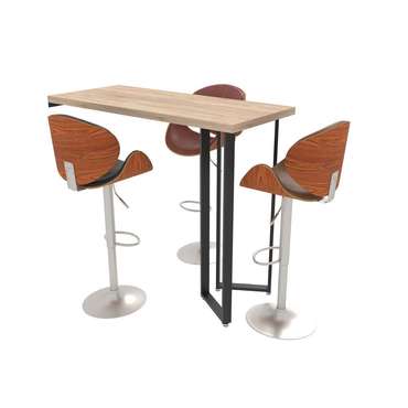 Стол барный пристенный с двумя опорами Априори С3135.1 цвета Дуб Сонома