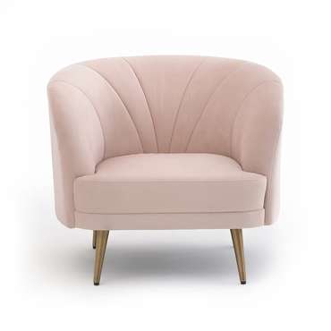 Кресло велюровое Leone розового цвета