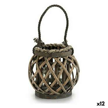 Подсвечник 21 x 19 x 17 cm Серый Cтекло плетеный (12 штук)