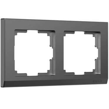 Рамка из пластика на 2 поста Stark графит матовый W0021864