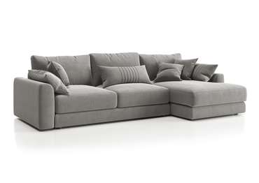 Угловой диван-кровать Шерлок с оттоманкой серого цвета