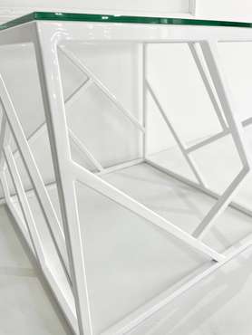 Журнальный столик "Ellis" белый с тонированным стеклом (450х450х450)