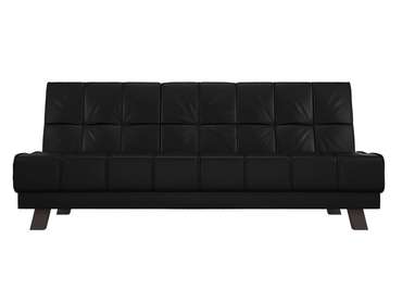 Прямой диван-кровать Винсент черного цвета (экокожа)