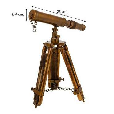 Декоративная фигура Бронзовый Телескоп 2 x 25 x 4 cm